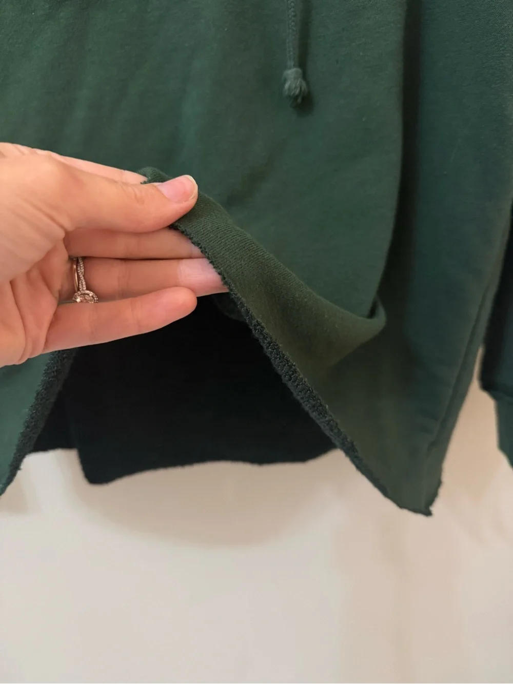 aerie Lace-Up Pullover Sweatshirt in Forest Green Size Small